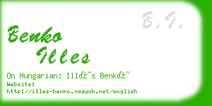 benko illes business card